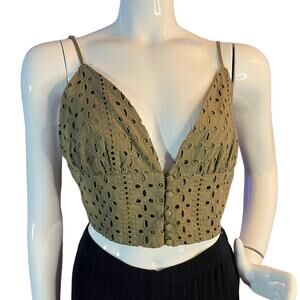 BAR III NWT Brunt Olive “Island Breeze” Bralette Size X Large